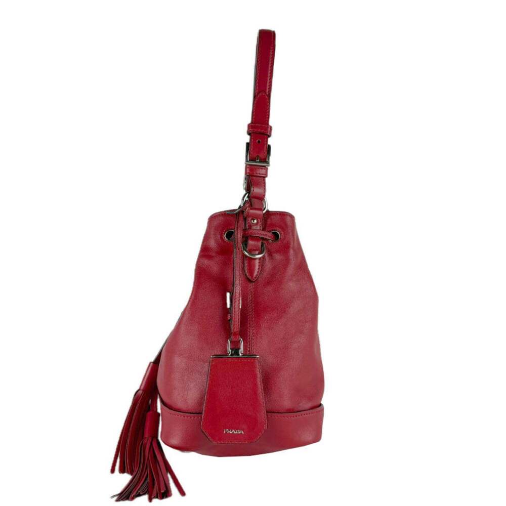 PRADA Red Leather Shoulder Bag - Picture 2 of 14
